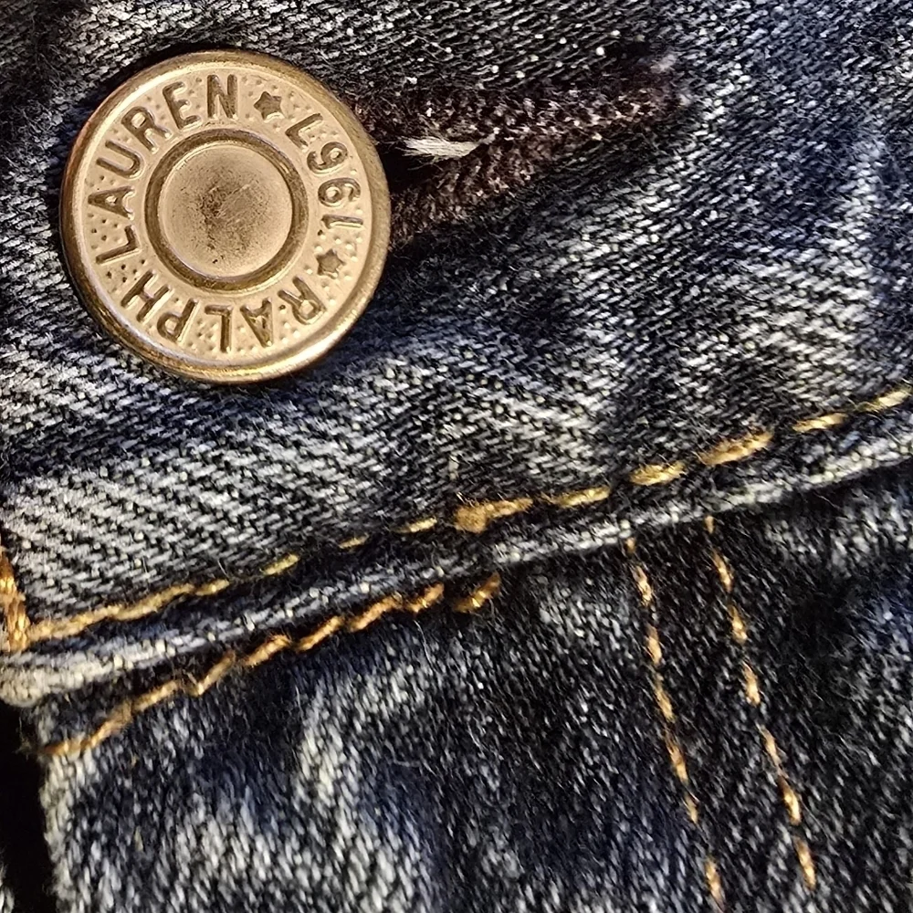 Polo Ralph Lauren Vintage Striaght Leg Denim Distressed Blue Jeans 35x32 35 X 32